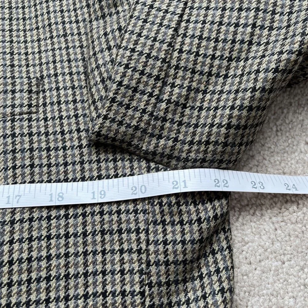 Ralph Lauren Herringbone Plaid Blazer Mens 42L Wool Cashmere Academia Preppy